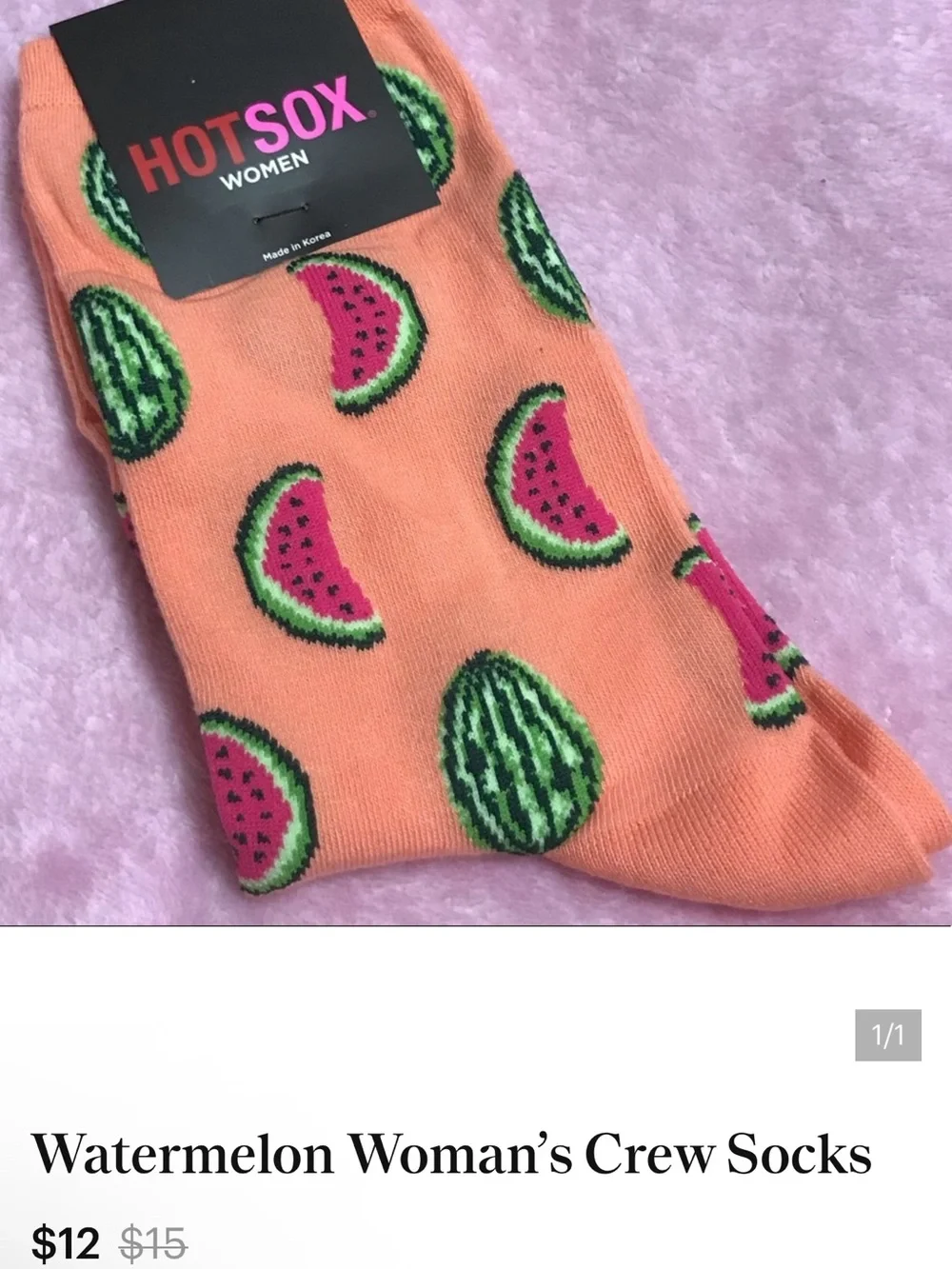 6 Hot Sox Women's Assorted Crew Socks - Pink, Blue, Gray, Peach